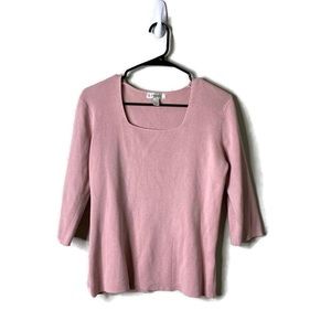 DRESSBARN Pink 3/4 Sleeve Sweater